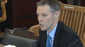 Dan Robinson, chief of research and analysis at the Alaska Department of Labor and Workforce Development, speaks to the Senate Finance Committee at the Alaska Capitol on March 6, 2019. (Gavel Alaska video still)