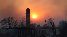 Photo from the Palisades fire, taken Jan. 8. Over 180,000 people have been forced to evacuate, with at least 10 people dead.