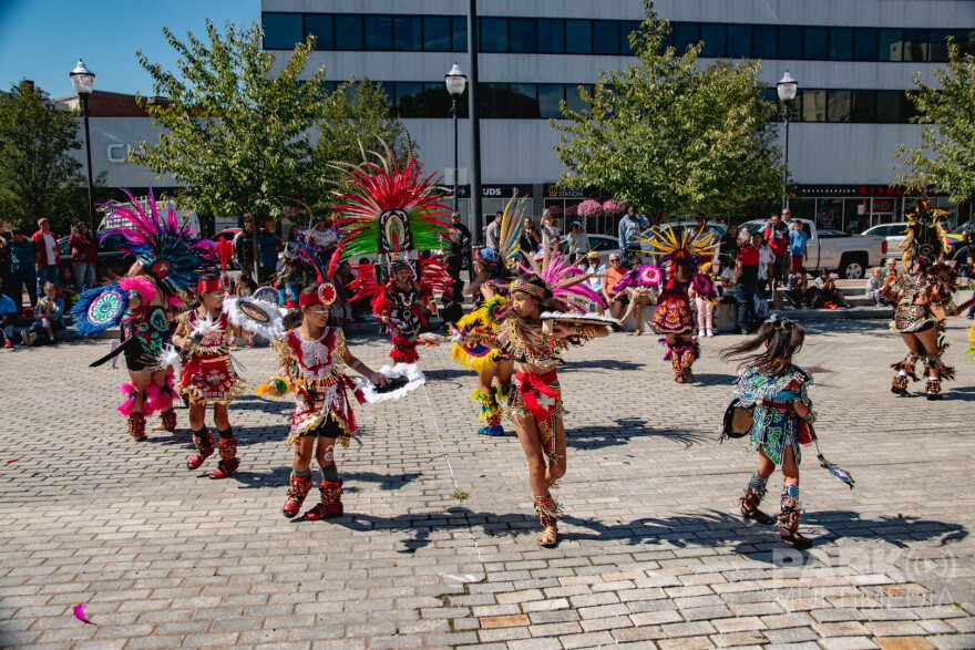 Aztec dancers perform at the 2023 Wilkes-Barre Multicultural Parade and Festival.
