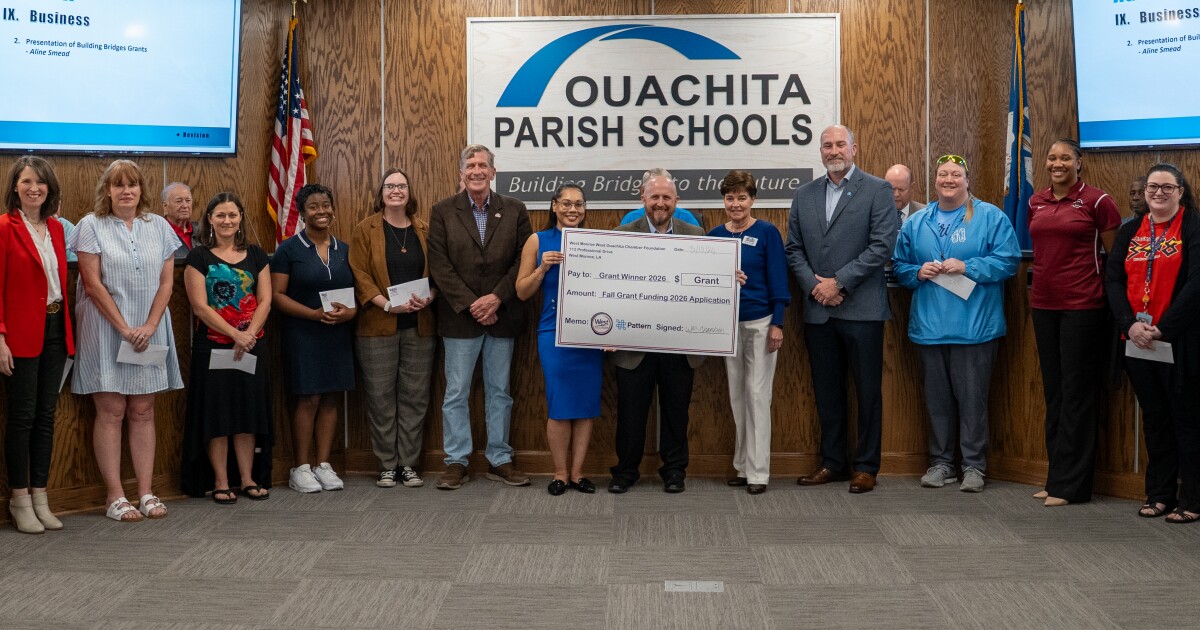 West Monroe-West Ouachita Chamber’s Adopt A School Program presents checks to 2026 grantees