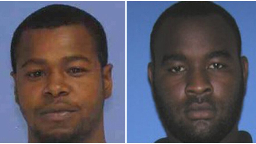 This combination of undated photos released the Mississippi Bureau of Investigation shows, Marvin Banks, left, and his brother Curtis Banks. The brothers have been arrested in connection with the fatal shooting of two Hattiesburg, Miss., police officers on Saturday.