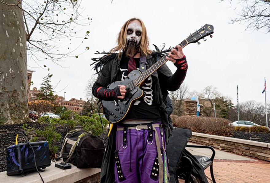 A native of Bergen, Sprague travels around the region, from Genesee County to the city of Rochester, jamming on his guitar.