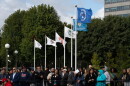 Tribal flags for six of the 11 tribal nations of Minnesota who will be permanently recognized at the state Capitol grounds wave during the Tribal Flag Plaza flag-raising ceremony in St. Paul | MPR News