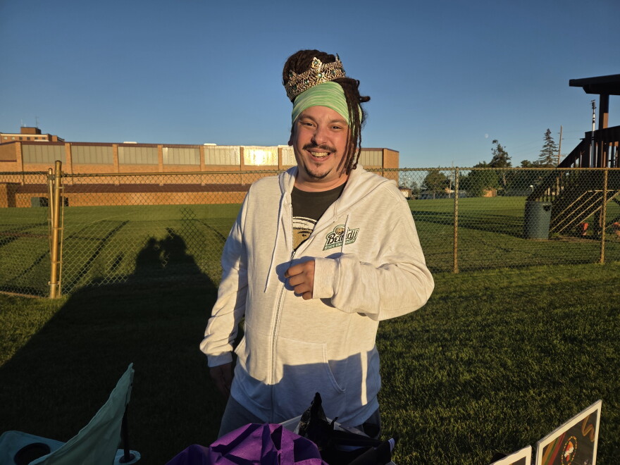 DeSean Prosser is a Bemidji State University sophomore who was just elected homecoming king. He was staffing the Black Student Union Booth near the John Glas Fieldhouse on Sept. 22, 2026.