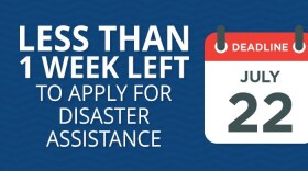 Homeowners & renters affected by the March 14-15 disaster in Bollinger, Butler, Camden, Carter, Franklin, Howell, Iron, Jefferson, Oregon, Ozark, Perry, Phelps, Reynolds, Ripley, St. Louis, Wayne, Webster & Wright counties have until next Tuesday, July 22 to apply for FEMA Individual Assistance.