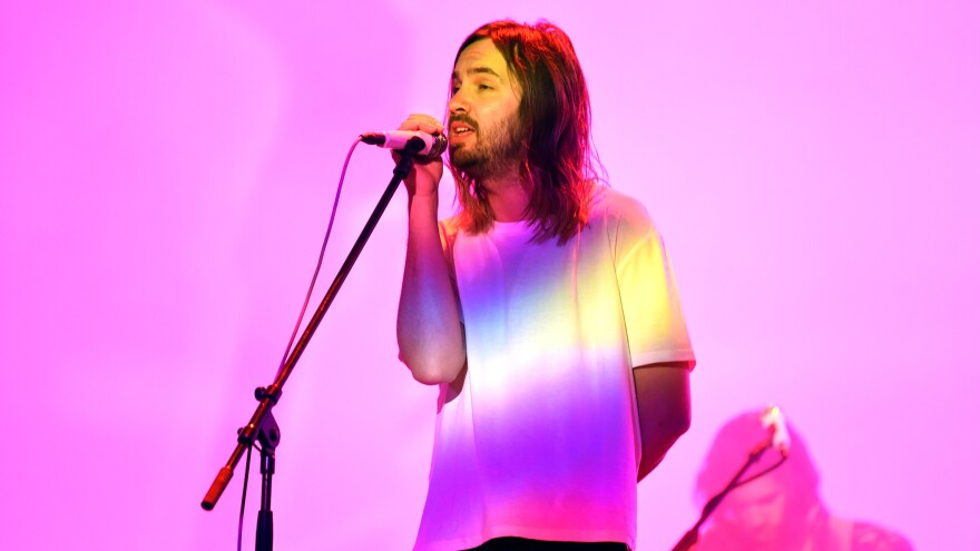 Kevin Parker of Tame Impala performs at Coachella in 2019. The band's latest album, <em>The Slow Rush</em>, is due out in February.