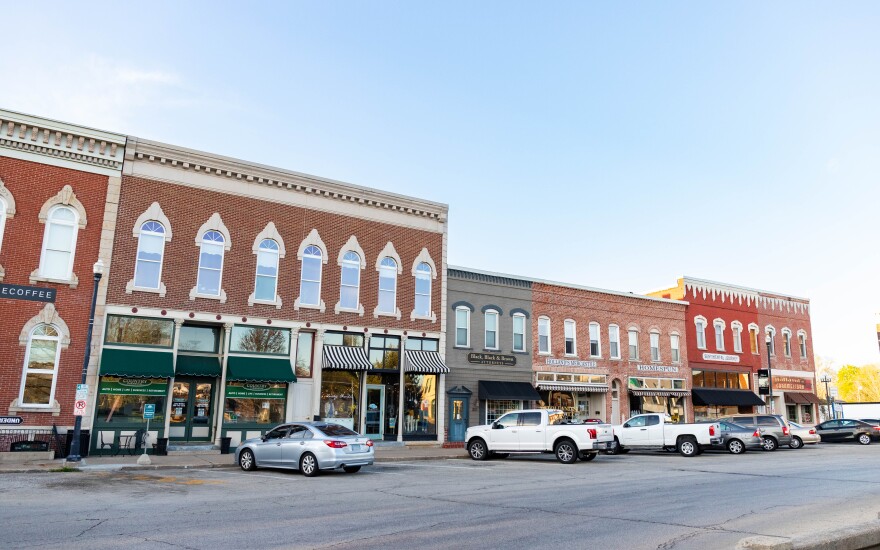 Business Route 24 includes a significant portion of Washington's business community, including this row of various businesses in Washington's historic town square.