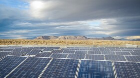 A solar array at the Pyramid Lake Junior/Senior High School in Nixon, Nev., was installed by non-profit Black Rock Solar.