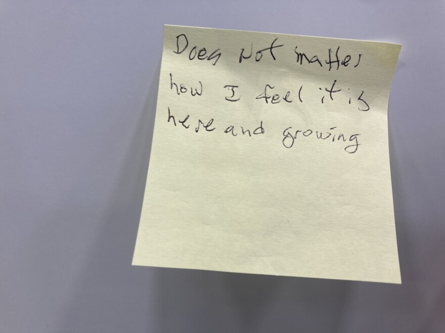 A sticky note