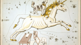 They can't all be winners: Astronomical chart showing the constellations of Monoceros, Canis Minor and the obsolete constellation Atelier Typographique (Officina Typographica).