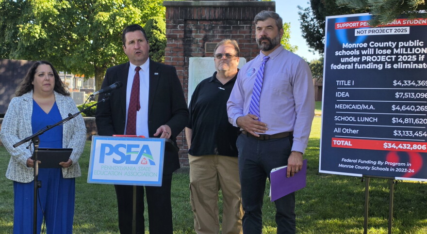 Jeff Ney, vice president of the Pennsylvania State Education Association, speaks about the potential consequences of eliminating federal education funding.