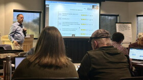 Dave Webb of Homerun Leadership leads a group of community leaders in accessing regional economic priorities at an Oct. 7, 2026, meeting in Grand Rapids.