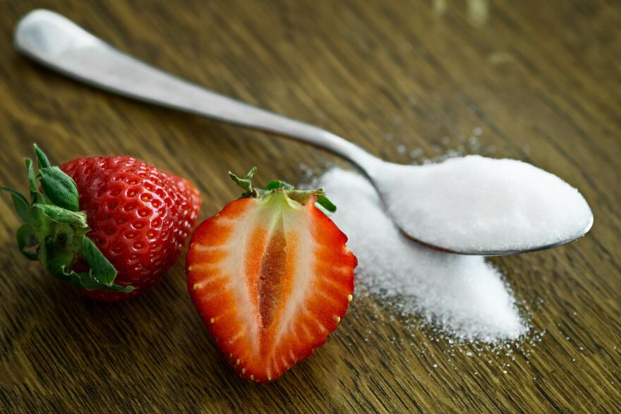 Sugar in both grainulate and natural form.