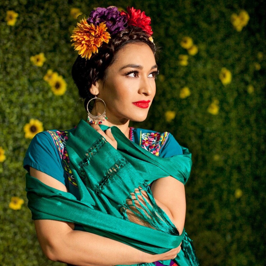 Cecilia Violetta Lopez poses for a portrait in her role as Frida Kahlo.