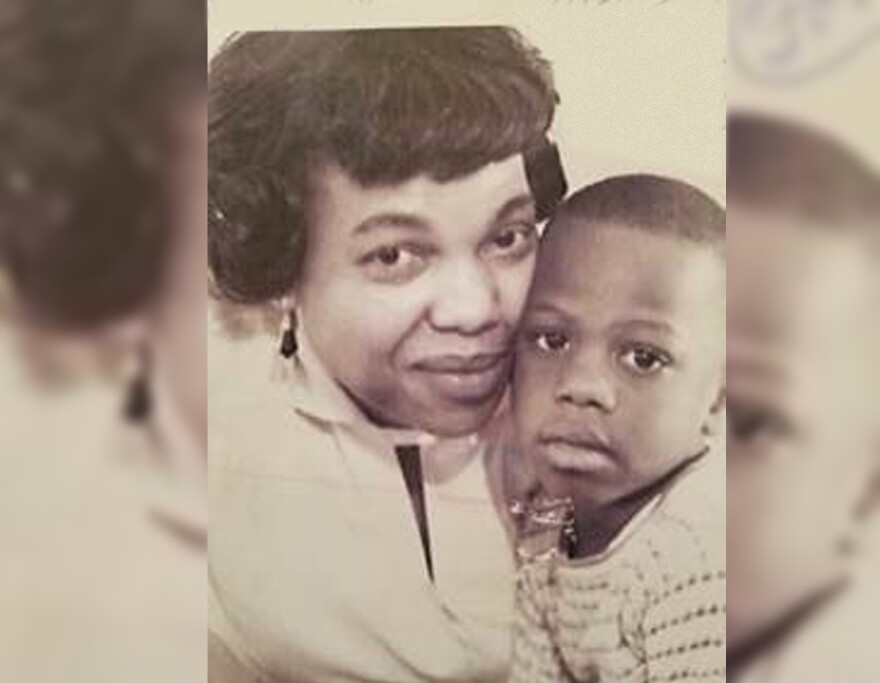 Iola Herviey poses with the youngest of her children, Darryll Fortune.