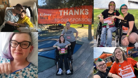 Daylina Miller and their sister, Alese Bodiford, at Tampa General Hospital and various National Kidney Foundation walks in Tampa. Miller donated their right kidney to Bodiford in February 2018, a few years after her chronic kidney disease diagnosis.