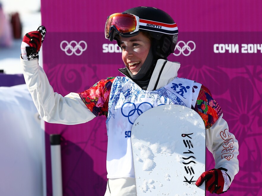 SOCHI - Simona Meiler of Switzerland looks on after the Ladies' Snowboard Cross Quarterfinals of the 2014 Winter Olympic Games. (Cameron Spencer/Getty Images)