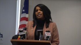 State Rep. Jehan Gordon-Booth (D-Peoria) talks about the effort to bring three expanded COVID-19 testing sites to Peoria on Friday, April 17, 2020.