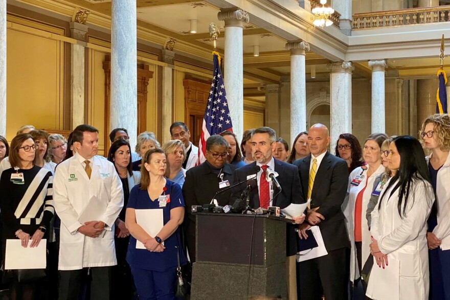 Indiana Hospital Association President Brian Tabor urged lawmakers to replace the language of House Bill 1004 before the Senate voted to do just that.