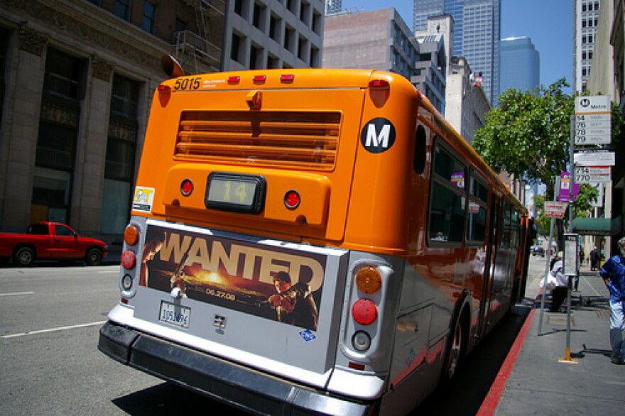 A bus with advertisement