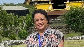 Guam Gov. Lou Leon Guerrero, shown here in Koror, Palau, on Sept. 2, 2026, told Pacific Island Forum leaderṡ that Guam wants to become a full member of the organization.
