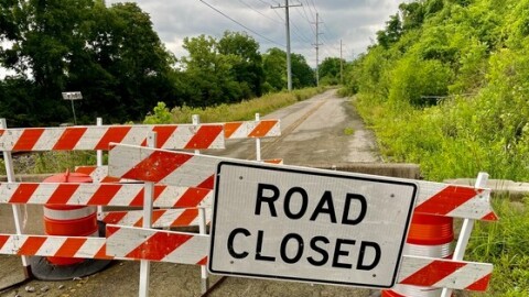 A portion of the Mary Ingles Highway in Campbell County closed due to a landslide.