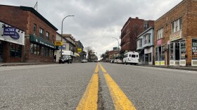 Monroe Avenue looking northwest toward downtown at Rowley Street.