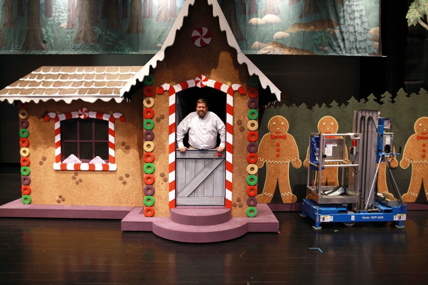 Dr. Gregory Brookes on the set of "Hansel and Gretel."