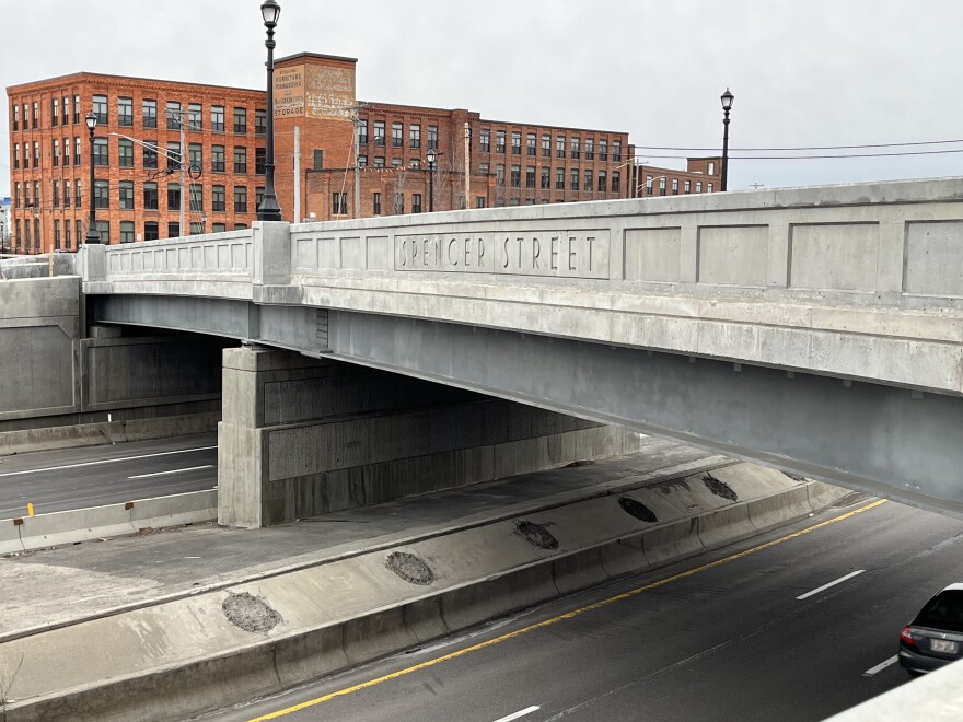 The new Spencer St. Bridge over I-81 Dec. 26, 2025.