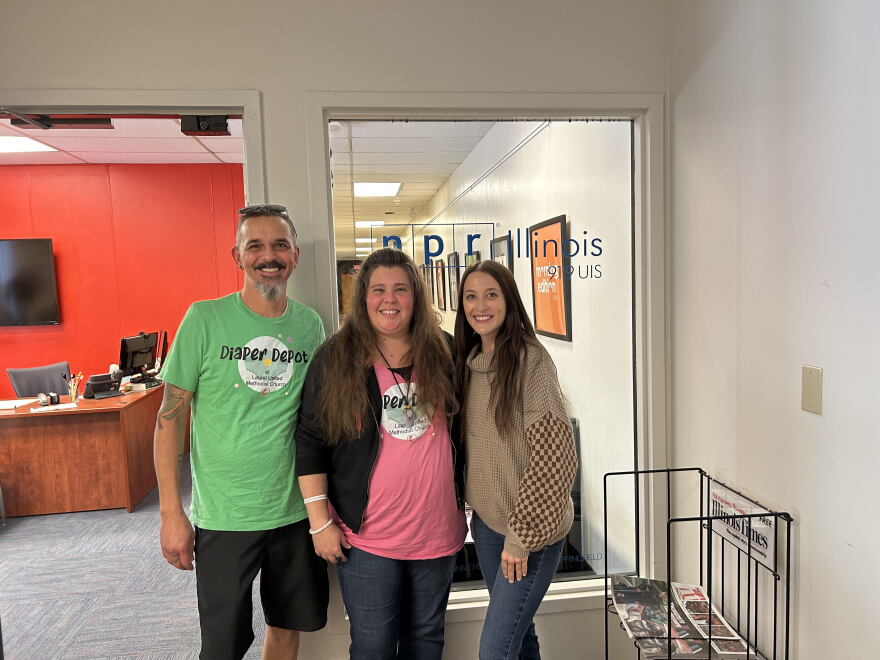 Jeff Marcy and Tiffany Leveque with the Laren United Methodist Church who recently took over the reins of the Diaper Depot, a monthly resource for families who need diapers and other essential supplies for their babies and young children.