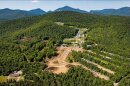 Aerial view of construction at Mt. Van Hoevenberg in July 2019.