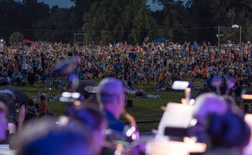 University of Florida Public Safety estimated more than 10,000 people came to Flavet and were on the campus for the fireworks show about an hour before the fireworks were set off. (Photo by Steve Johnson/WUFT News)