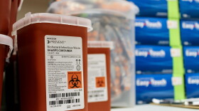 A quart of needles at the Scott County Health Department's One-Stop Shop in Austin.