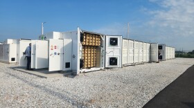 The zinc battery energy storage system near the Blackman Water Treatment Plant in southeast Springfield, Mo. on July 29, 2026.