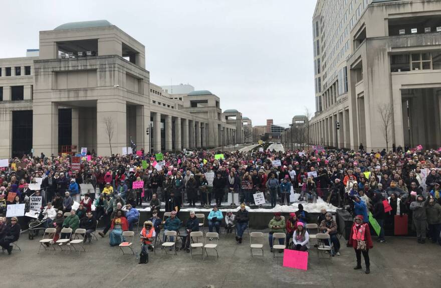 Speakers at the event represented organizations like Indy 10 Black Lives Matter, Planned Parenthood and Spencer Pride.