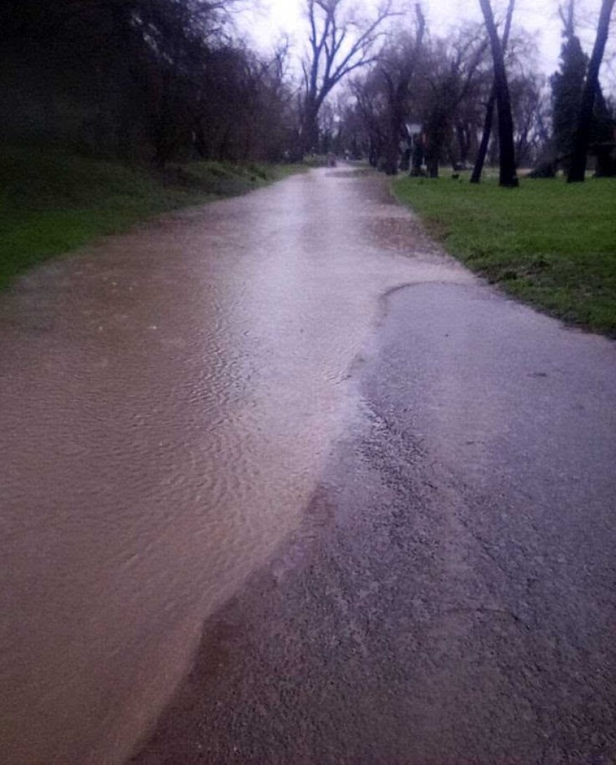 Flooding at Samuel Ayer park in Red Bluff, Calif. on Feb. 7, 2025.