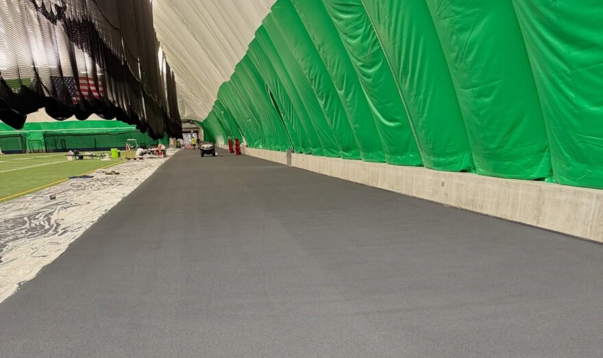 Repairs underway to the track at the Hodag Dome in Rhinelander