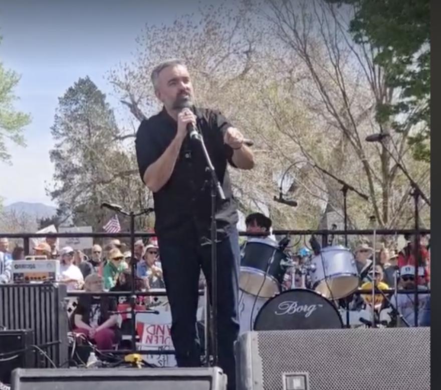 New Mexico Attorney General Raúl Torrez urged people to organize and fight.