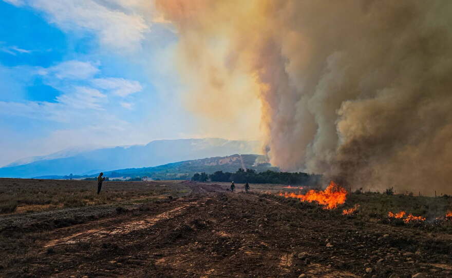 Photos taken near the Rocky Canyon Fire in Summit County, Utah, on Aug. 12, 2026.
