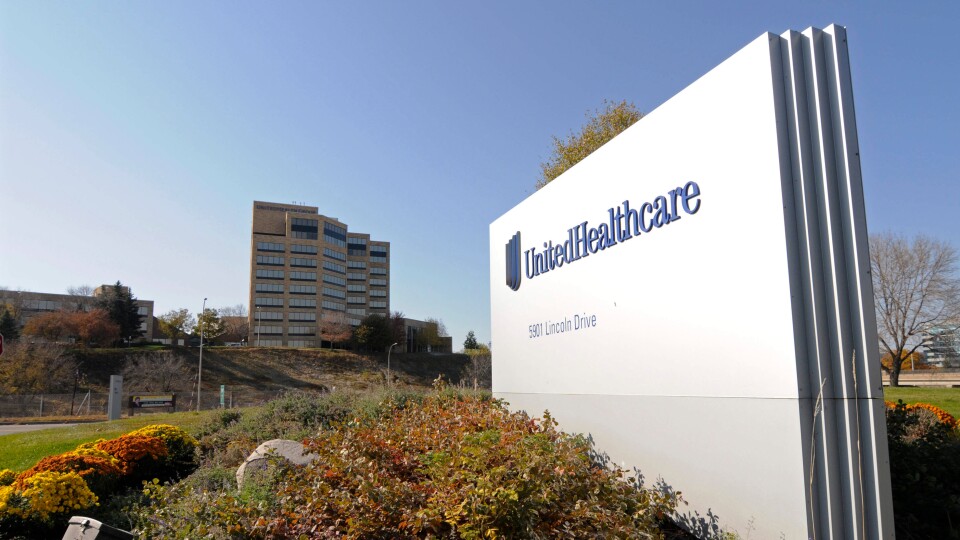 FILE - This Oct. 16, 2012, file photo, shows a portion of the UnitedHealth Group Inc.'s campus in Minnetonka, Minn. UnitedHealth Group reports earnings Tuesday, April 17, 2018. (AP Photo/Jim Mone, File)