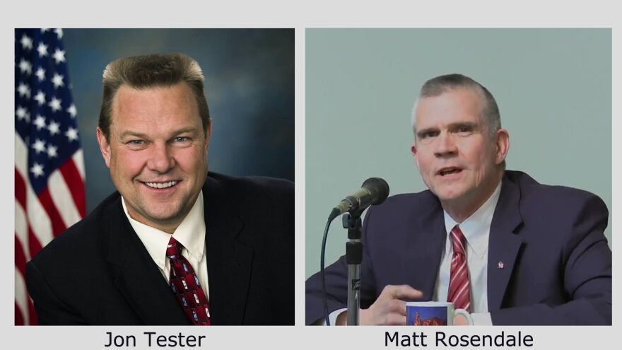 Sen. Jon Tester (D) and challenger Matt Rosendale (R).