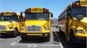 Charlotte-Mecklenburg Schools buses are seen in an undated file photo.