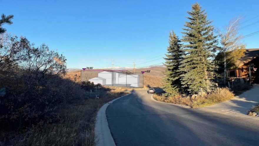 A visual rendering of the lot proposed, looking east.