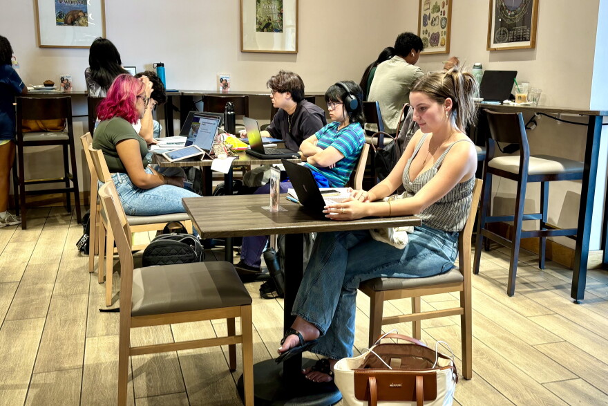 Gabriella Diaz studies at Barnes & Noble in Gainesville, where she goes to find a reliable internet connection for her schoolwork.