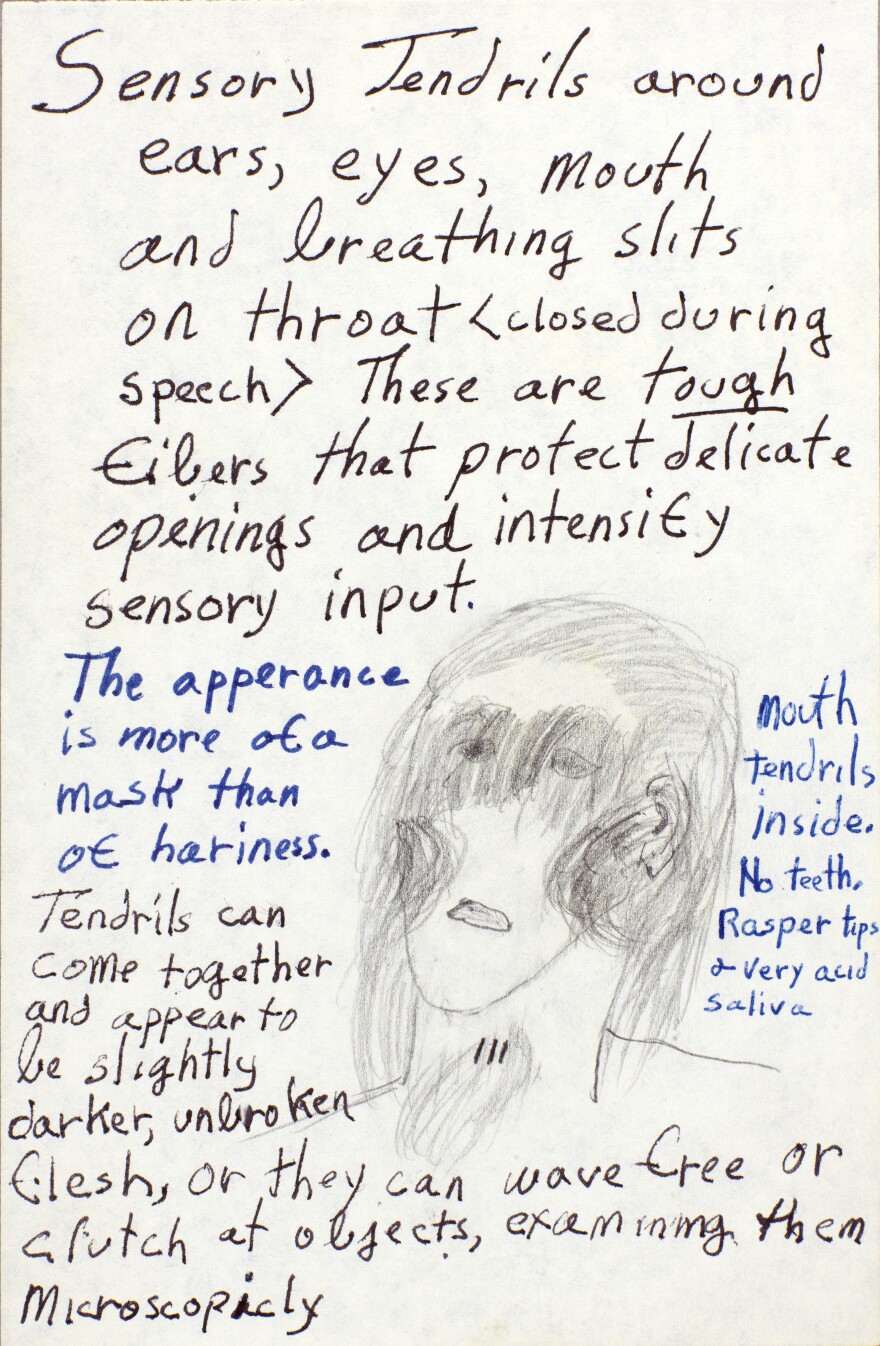 A detail from notes Butler made for the Oankali, characters from the <em>Xenogenesis</em> trilogy.