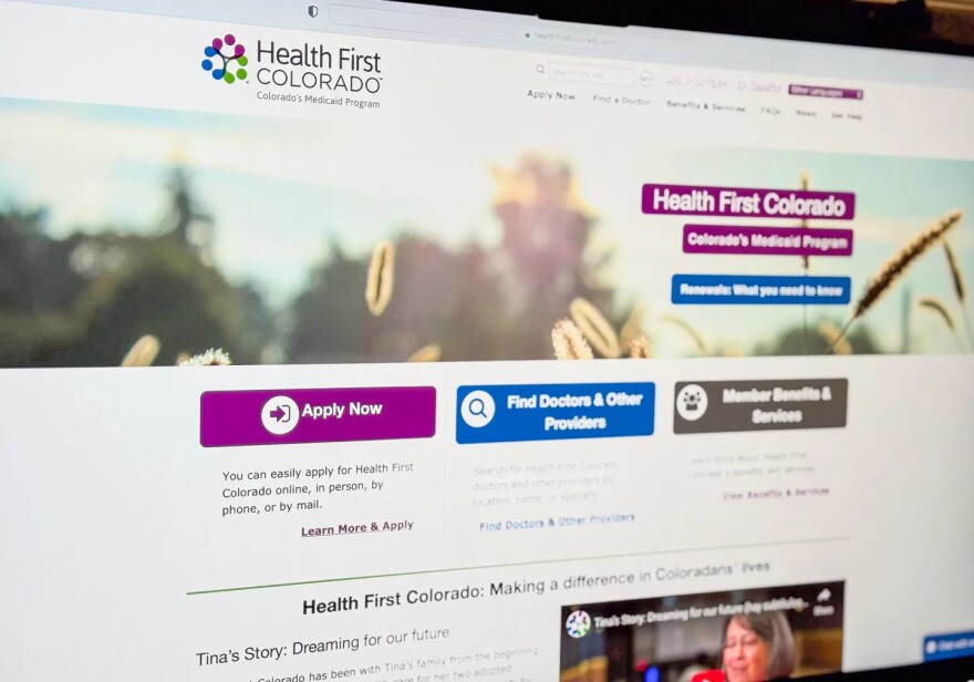 The website of Health First Colorado, the name used by Colorado’s Medicaid program, on Aug. 20, 2025.