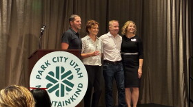 Abode employees receive the Park City Green Business award.