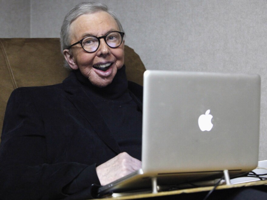 Pulitzer Prize-winning movie critic Roger Ebert works in his office at the WTTW-TV studios in Chicago in January 2011.