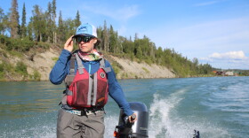 Kenai River Sportfishing Association Executive Director Shannon Martin pilots her boat on the Kenai River on Wednesday, July 29, 2026 in Soldotna, Alaska.