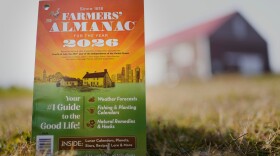 A copy of the final edition of the Farmers' Almanac is seen, Friday, Nov. 7, 2025, in Alexander, Maine.